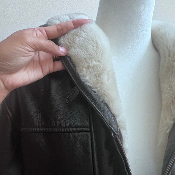 WILSON Leather Faux Lined Hooded Jacket Women's L Winter Coat Full Zip Outdoors - Picture 5 of 9